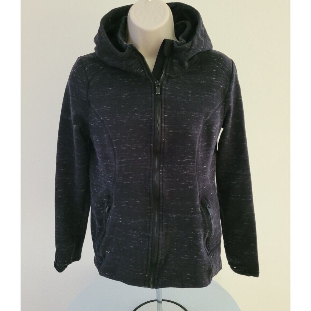 90 DEGREE by REFLEX Womens Black knit Cold Gear Zip Jacket w/Hood--Sz Sm